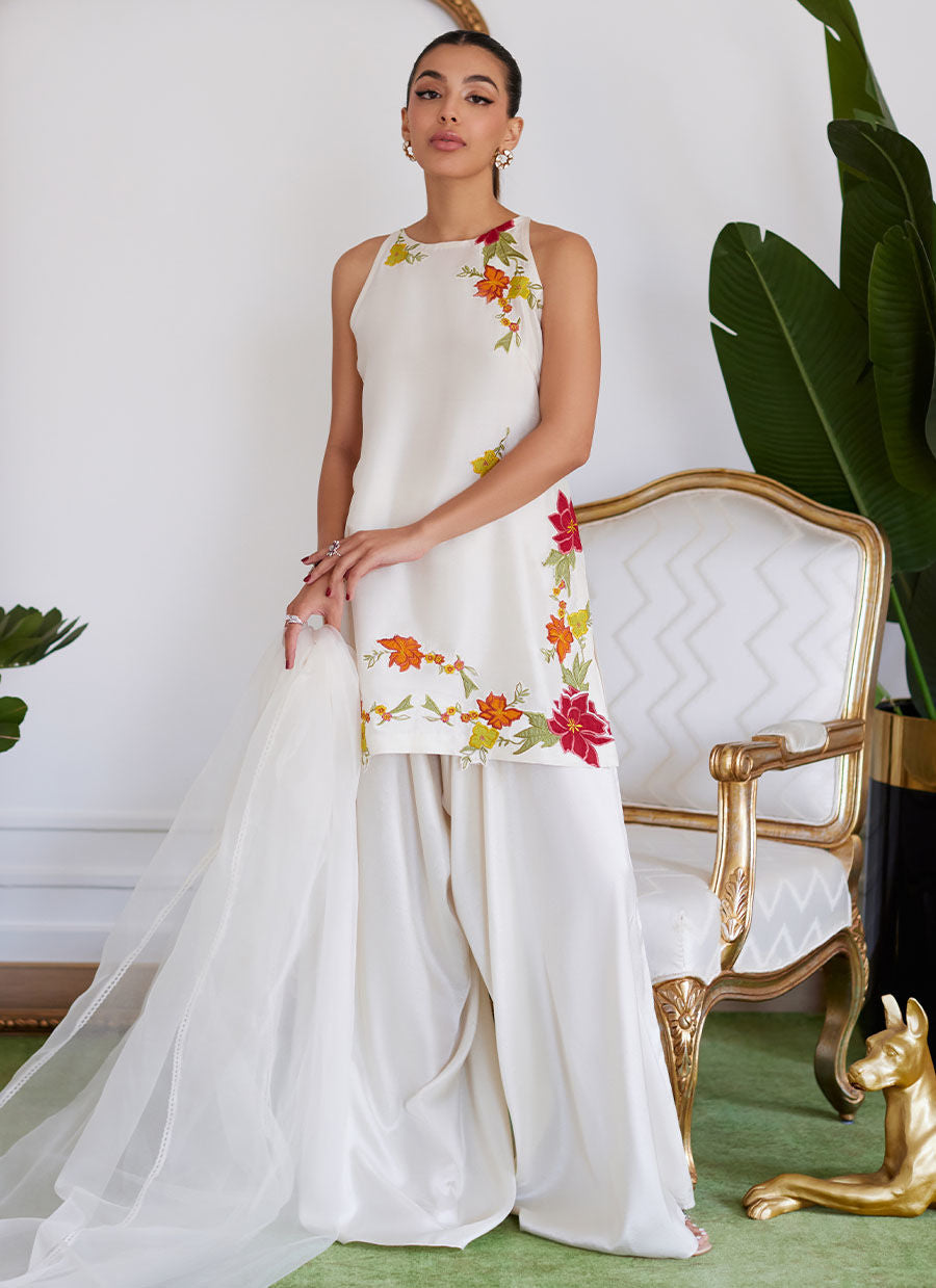 Farah Talib Aziz | Luna Eid Collection 24 | JULIET IVORY -  Farah Talib Aziz Luxury - Original Designer Dress - House of Maryam