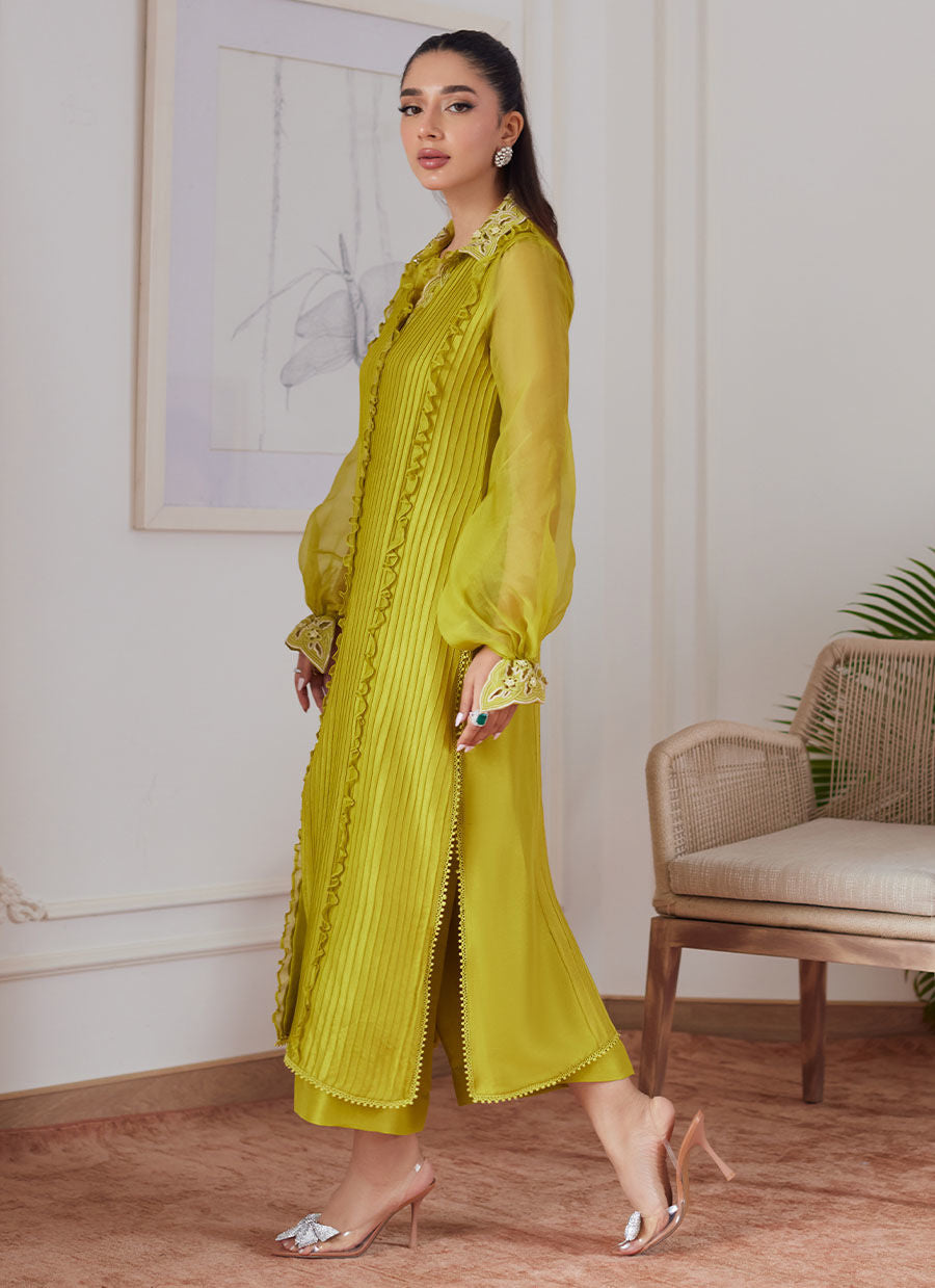 Farah Talib Aziz | Luna Eid Collection 24 | FAUSTINE KIWI -  Farah Talib Aziz Luxury - Original Designer Dress - House of Maryam