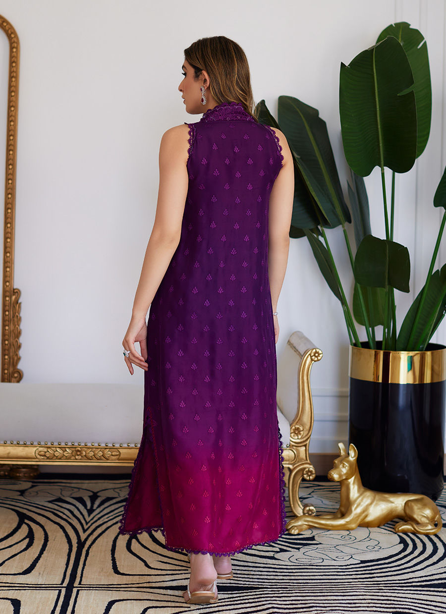 Farah Talib Aziz | Luna Eid Collection 24 | VIOLETTE WILD BERRY OMBRE -  Farah Talib Aziz Luxury - Original Designer Dress - House of Maryam