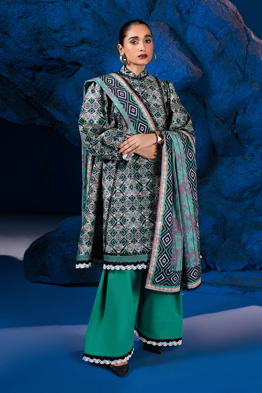 Bonanza Satrangi | Bayberry 3 Pc (1W24P3P181) -  Bonanza Satrangi Unstitched - Original Designer Dress - House of Maryam