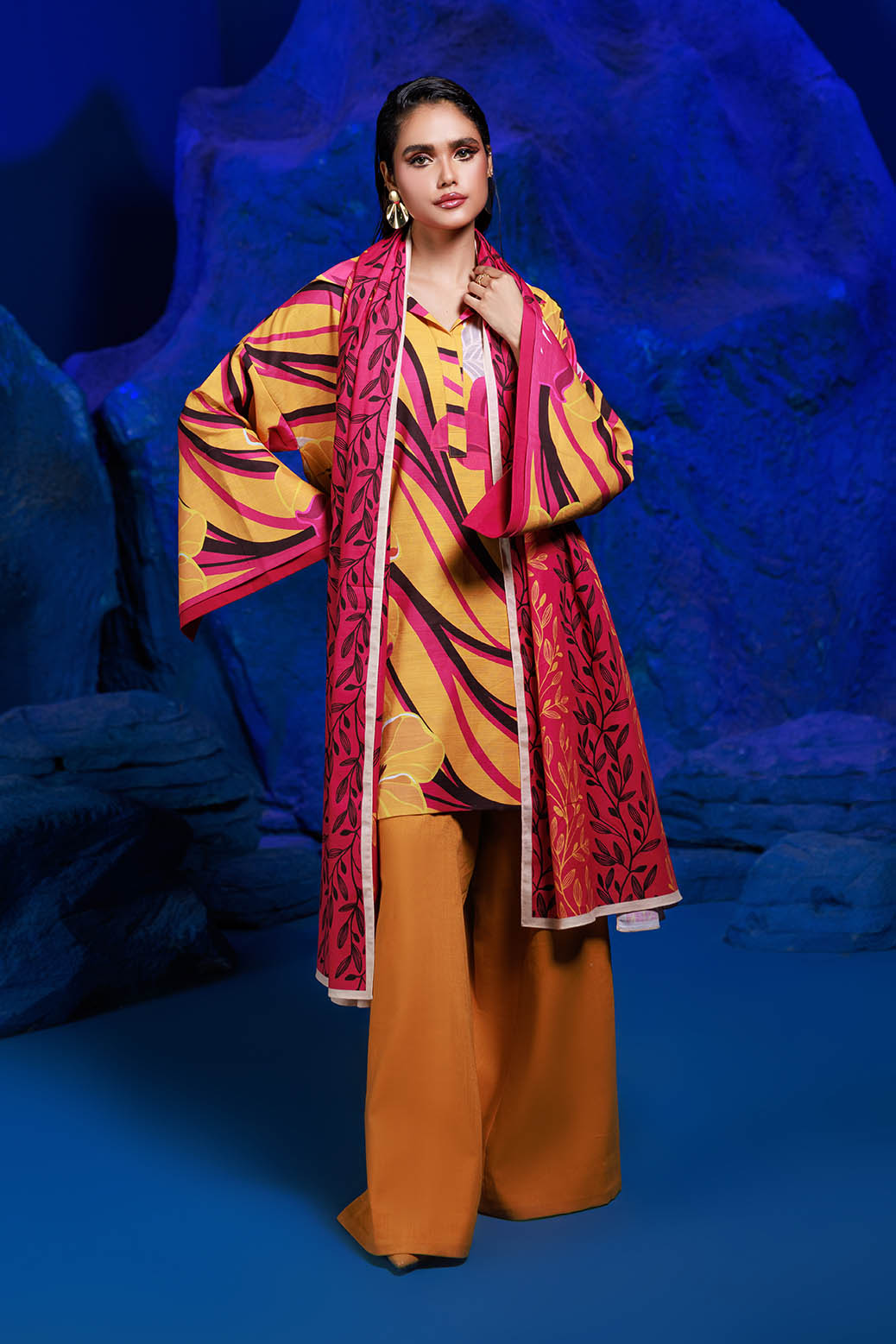 Bonanza Satrangi | Abstract Bliss 3 Pc (2W24BP3P40) -  Bonanza Satrangi Unstitched - Original Designer Dress - House of Maryam