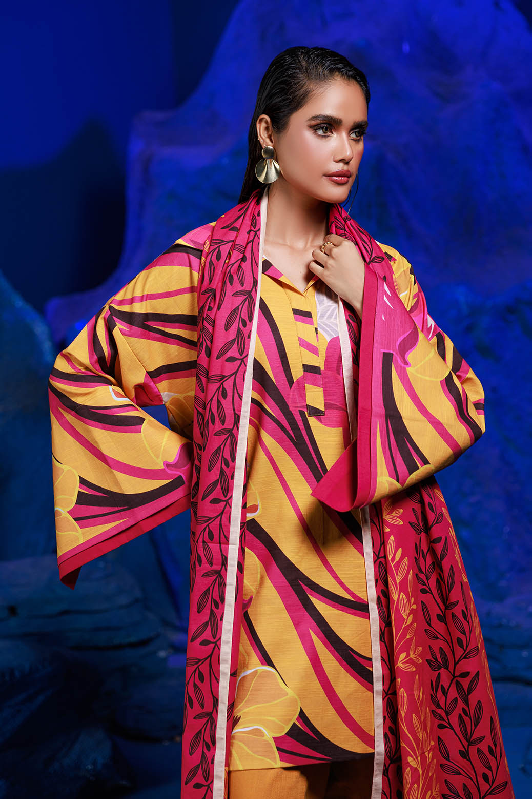 Bonanza Satrangi | Abstract Bliss 3 Pc (2W24BP3P40) -  Bonanza Satrangi Unstitched - Original Designer Dress - House of Maryam