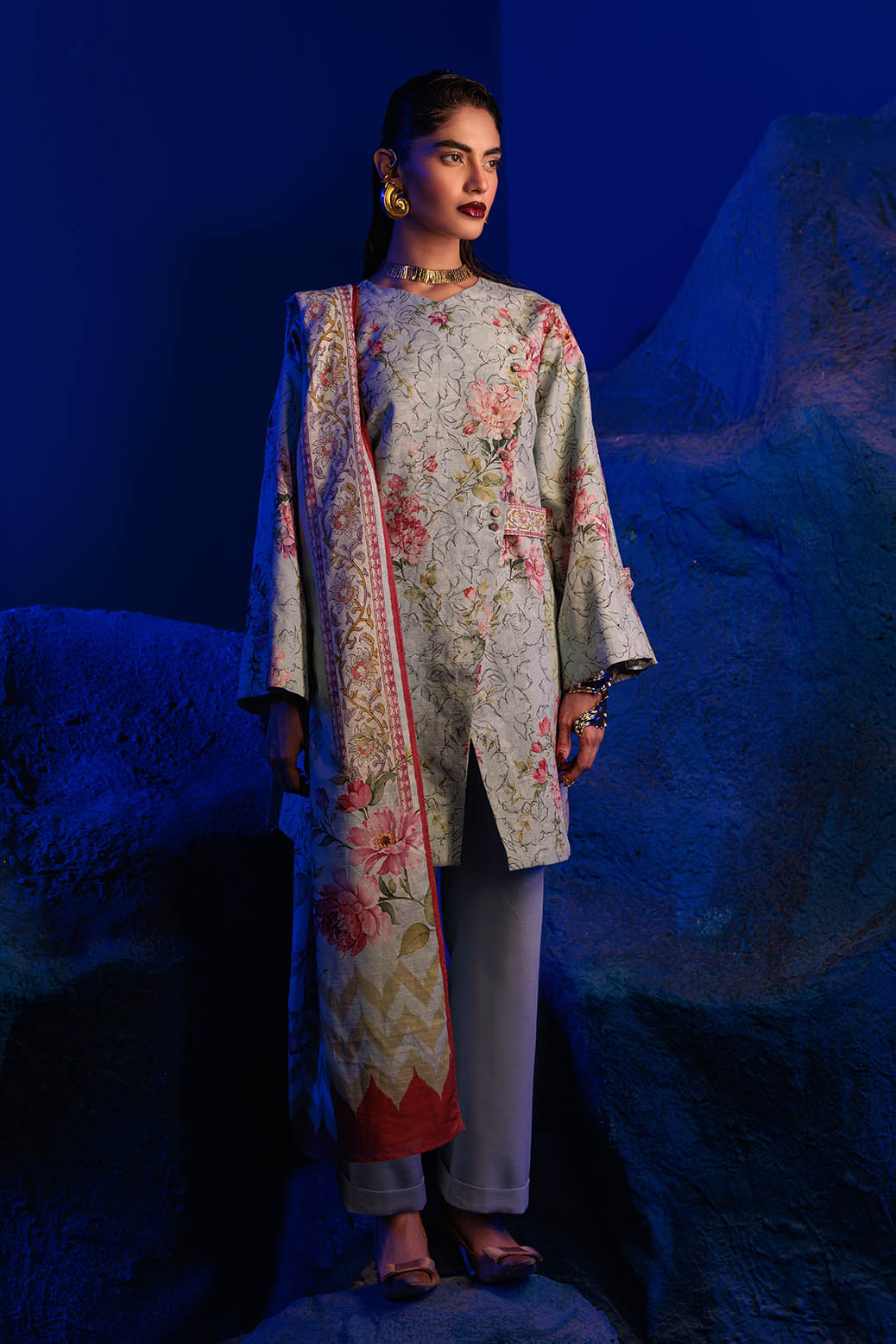 Bonanza Satrangi | Abstract 3 Pc (1W24P3P314) -  Bonanza Satrangi Unstitched - Original Designer Dress - House of Maryam