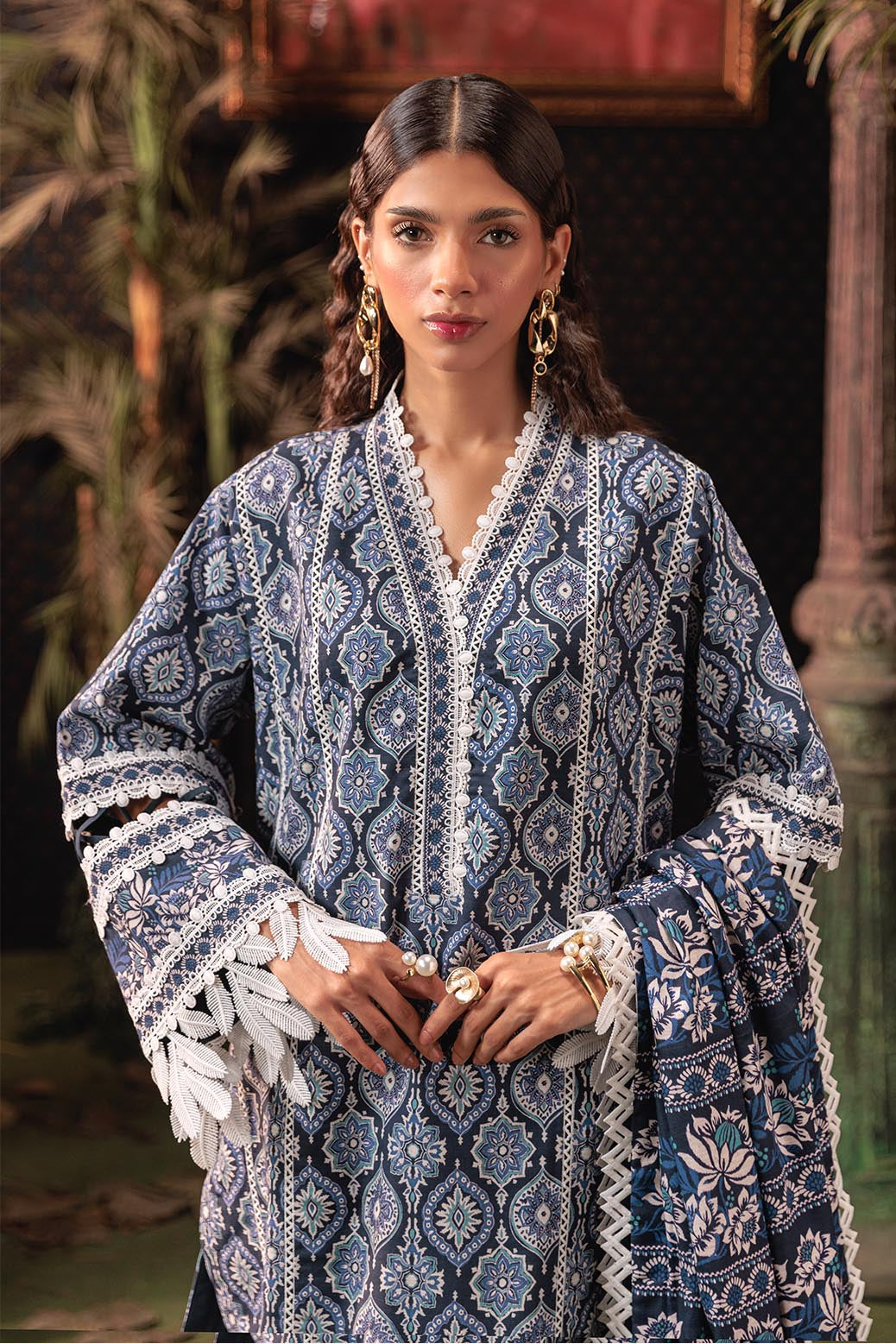 Bonanza Satrangi | Aqua Pearl 3 Pc (2W24P3P275) -  Bonanza Satrangi Unstitched - Original Designer Dress - House of Maryam