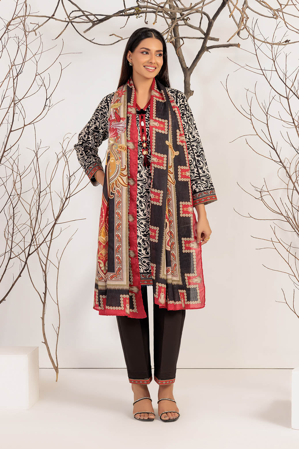 Bonanza Satrangi | Aurora 3 Pc (7W24P3P080) -  Bonanza Satrangi Unstitched - Original Designer Dress - House of Maryam