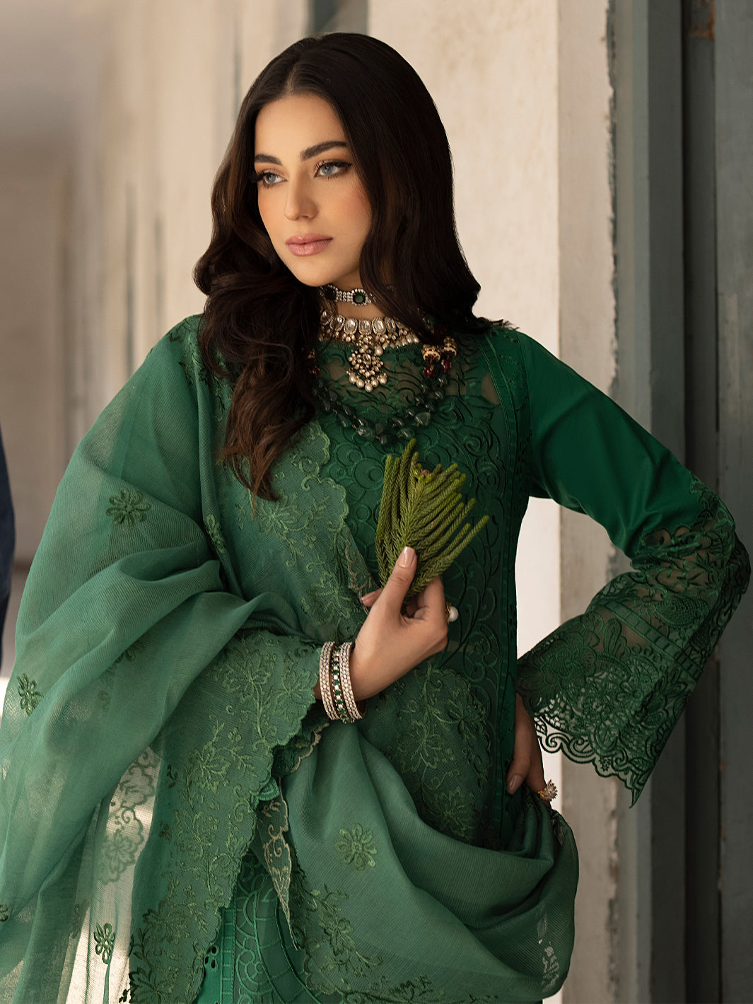 Mahnur | Mahrukh Luxury Lawn 24 | EMERALD -  Mahnur Luxury - Original Designer Dress - House of Maryam