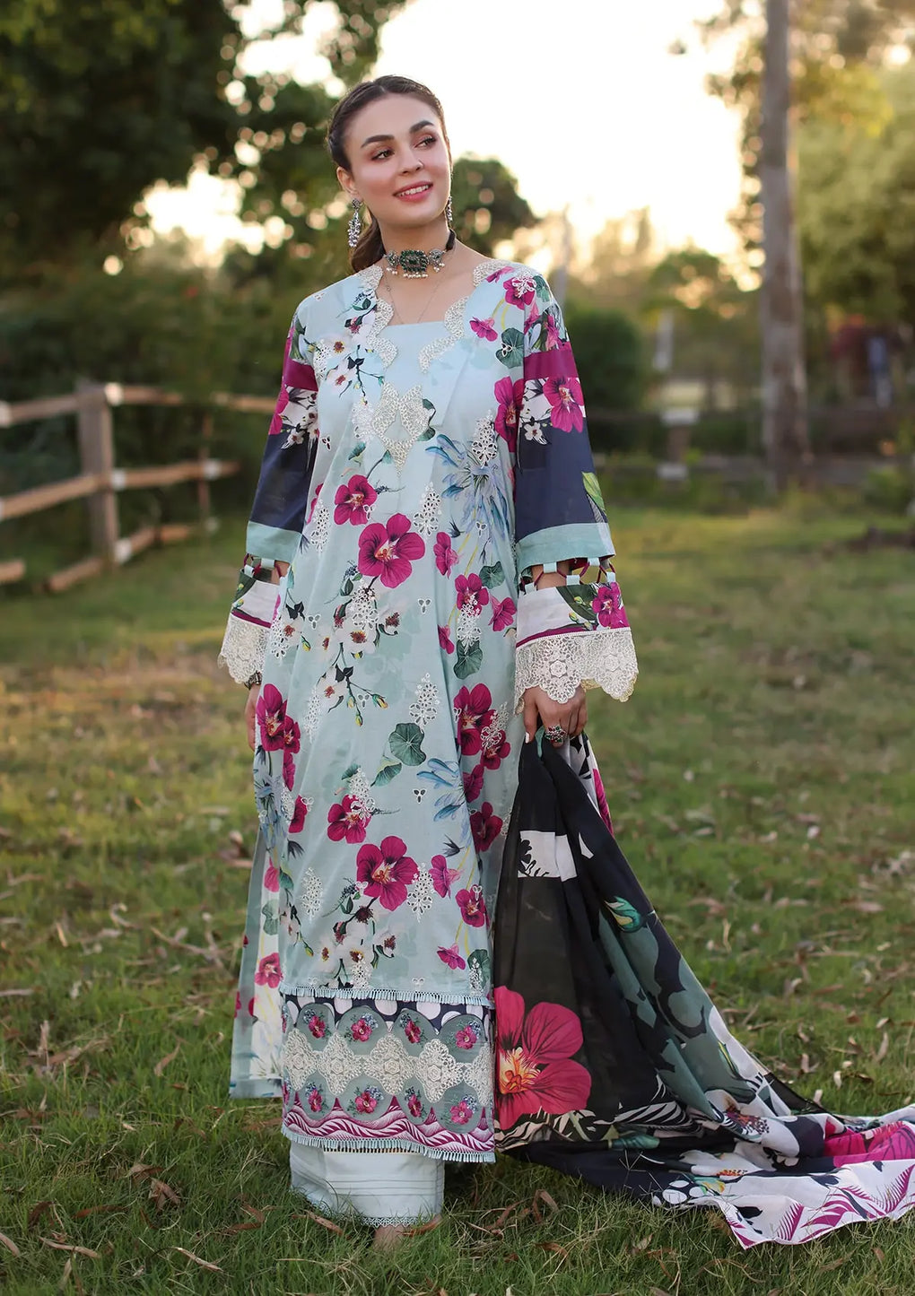 Elaf Premium | Prints Chikankari 24 | 01B AQUABELLA -  Elaf Premium Luxury - Original Designer Dress - House of Maryam