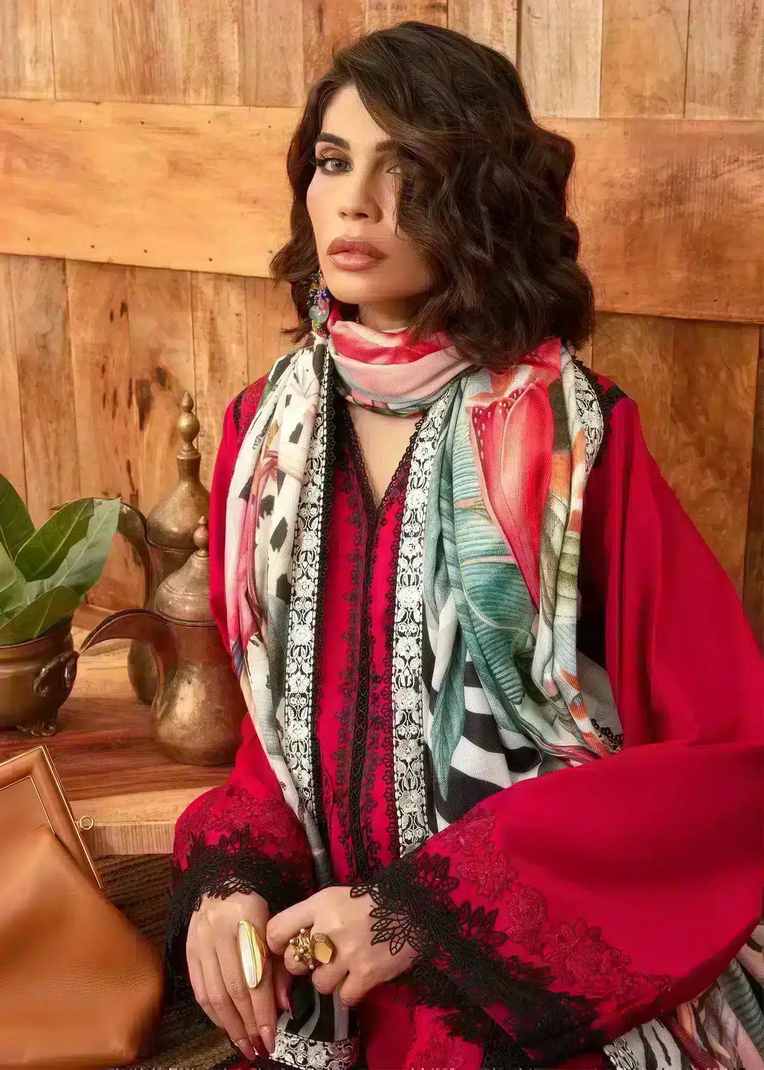 Saira Shakira | Raya Winter Stitched 23 | Crimson -  Saira Shakira Luxury - Original Designer Dress - House of Maryam