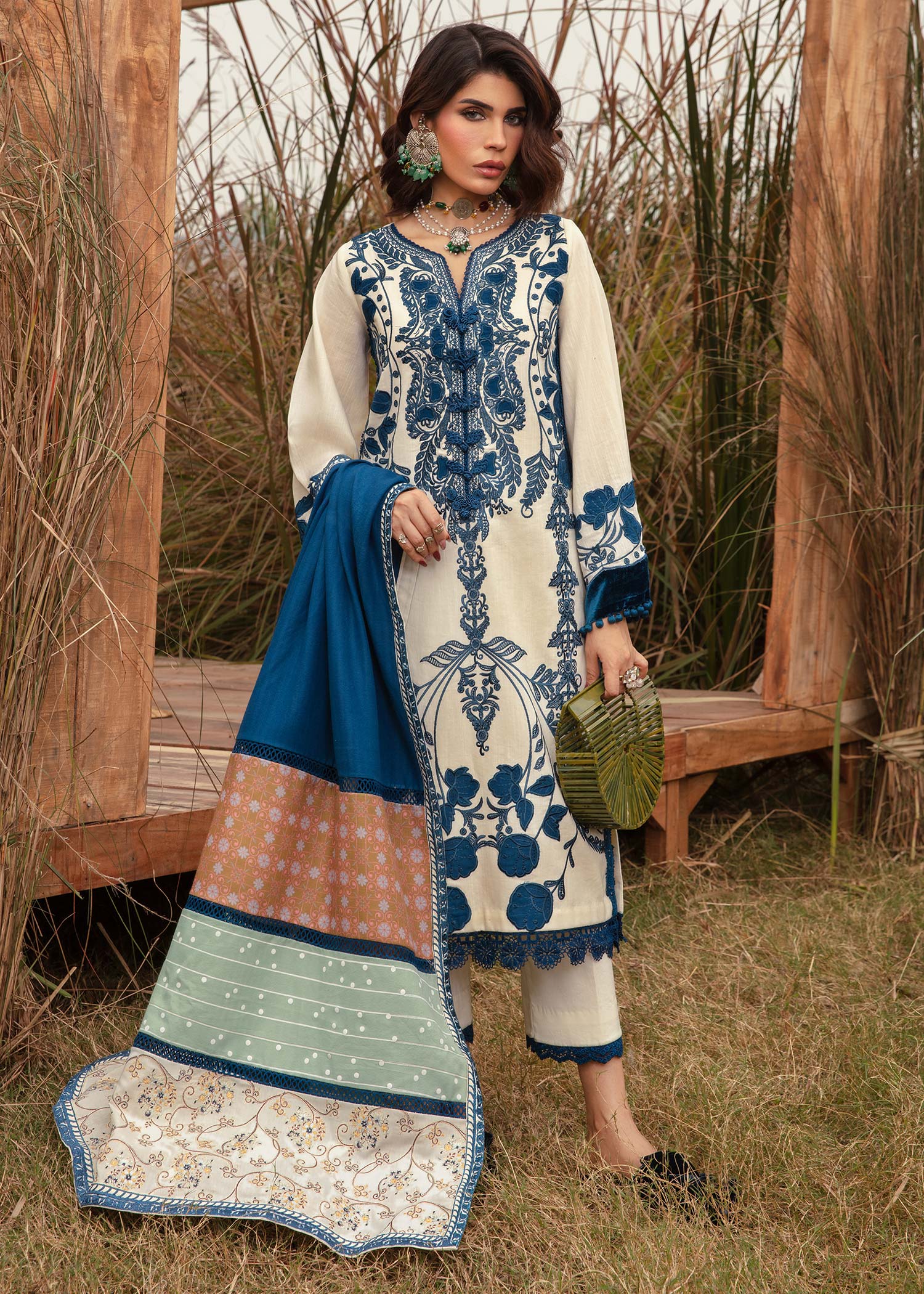 Saira Shakira | Raya Winter Stitched 23 | Pearl -  Saira Shakira Luxury - Original Designer Dress - House of Maryam