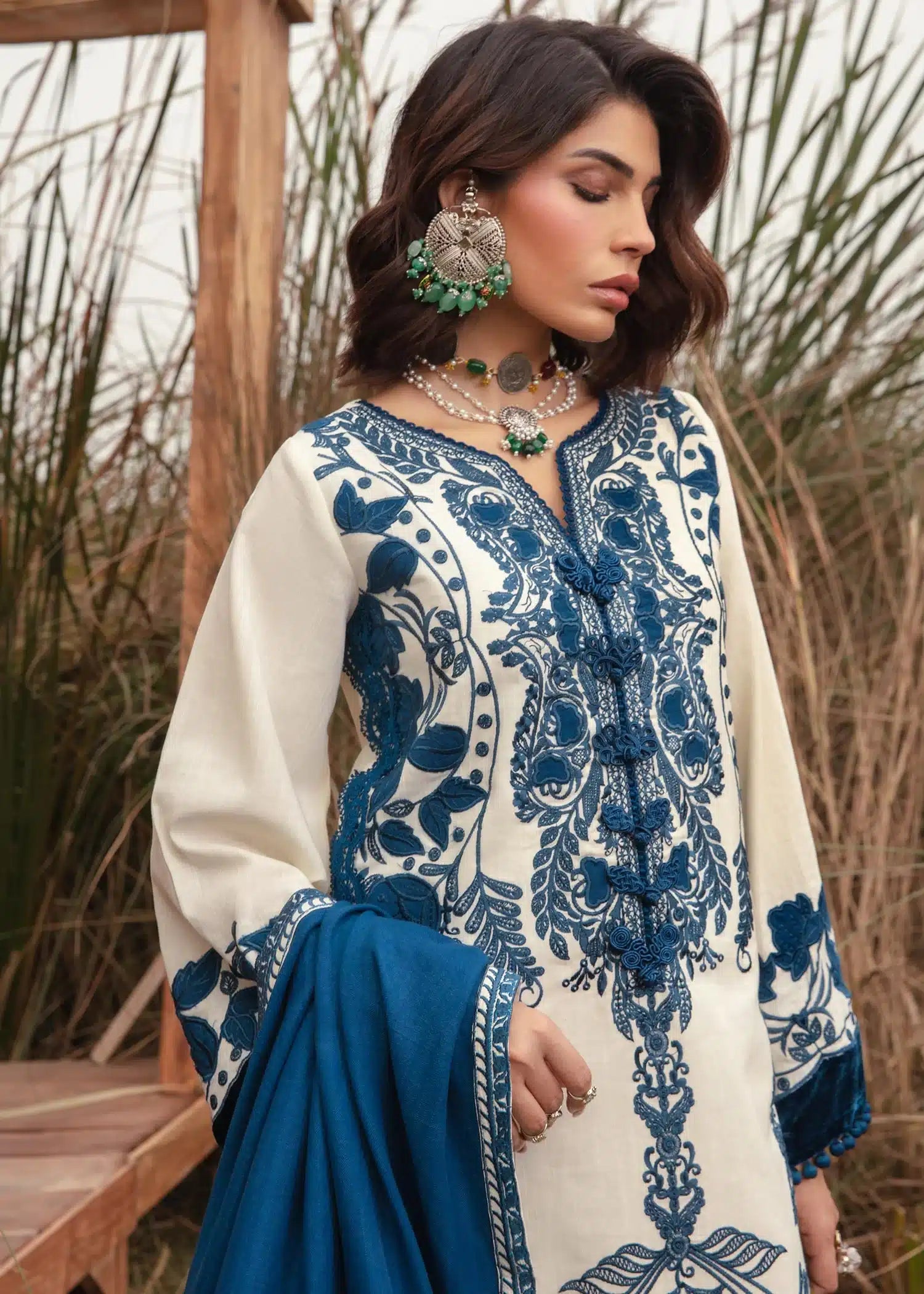 Saira Shakira | Raya Winter Stitched 23 | Pearl -  Saira Shakira Luxury - Original Designer Dress - House of Maryam