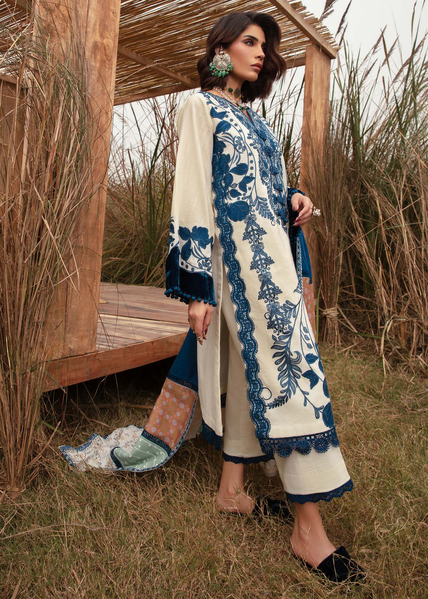 Saira Shakira | Raya Winter Stitched 23 | Pearl -  Saira Shakira Luxury - Original Designer Dress - House of Maryam