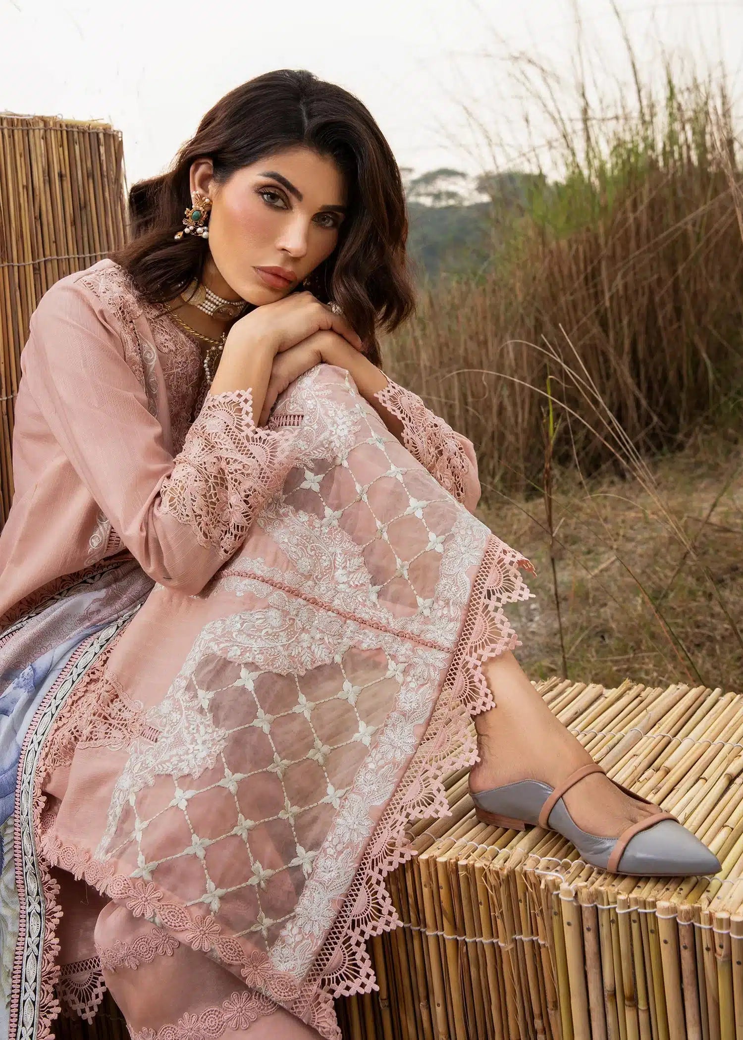 Saira Shakira | Raya Winter Stitched 23 | Crepe -  Saira Shakira Luxury - Original Designer Dress - House of Maryam