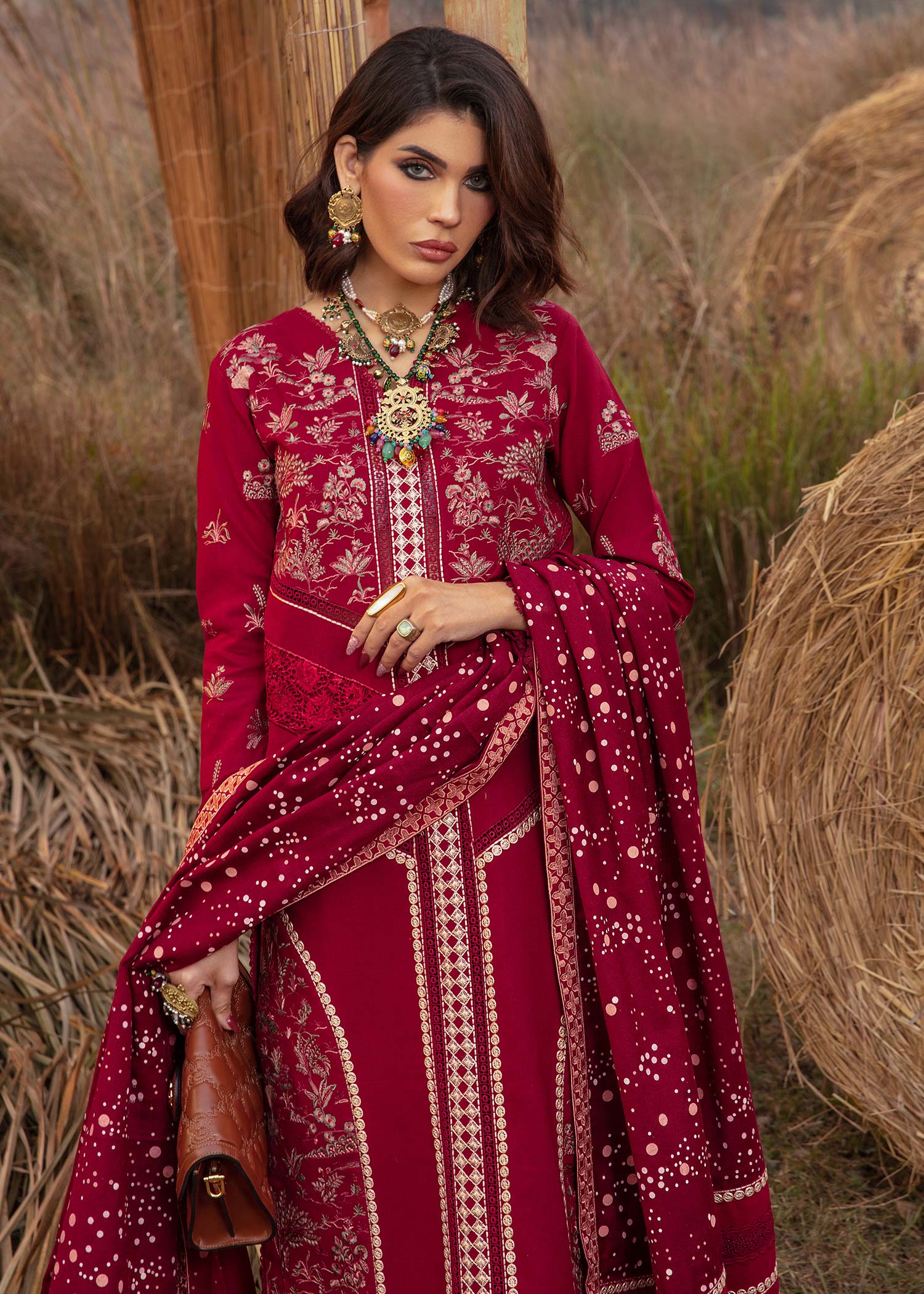 Saira Shakira | Raya Winter Stitched 23 | Ruby -  Saira Shakira Luxury - Original Designer Dress - House of Maryam