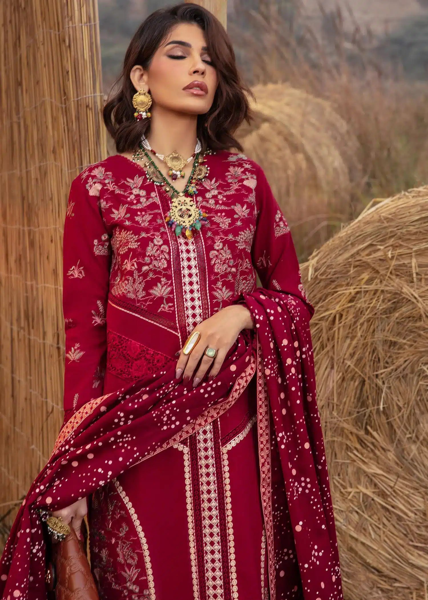 Saira Shakira | Raya Winter Stitched 23 | Ruby -  Saira Shakira Luxury - Original Designer Dress - House of Maryam