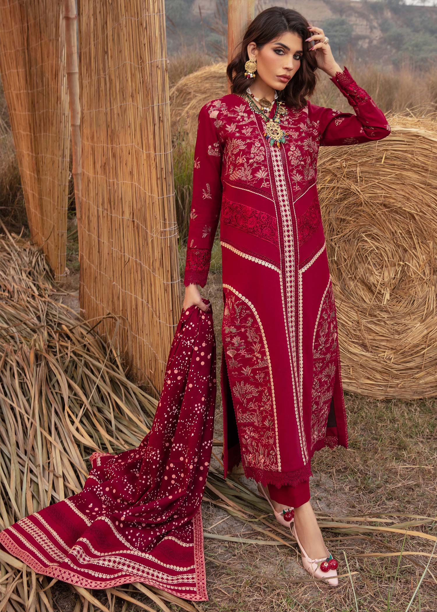 Saira Shakira | Raya Winter Stitched 23 | Ruby -  Saira Shakira Luxury - Original Designer Dress - House of Maryam