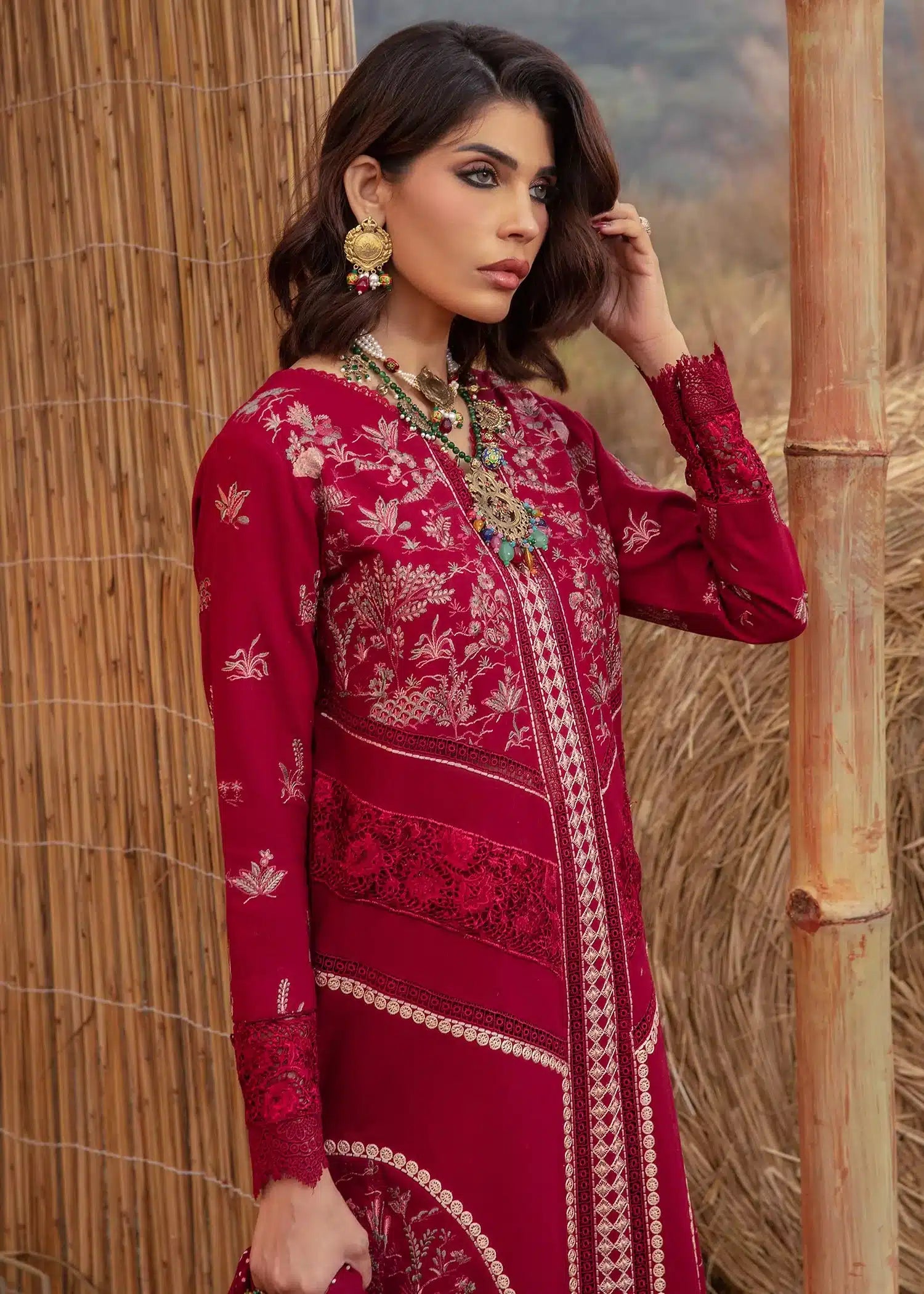 Saira Shakira | Raya Winter Stitched 23 | Ruby -  Saira Shakira Luxury - Original Designer Dress - House of Maryam