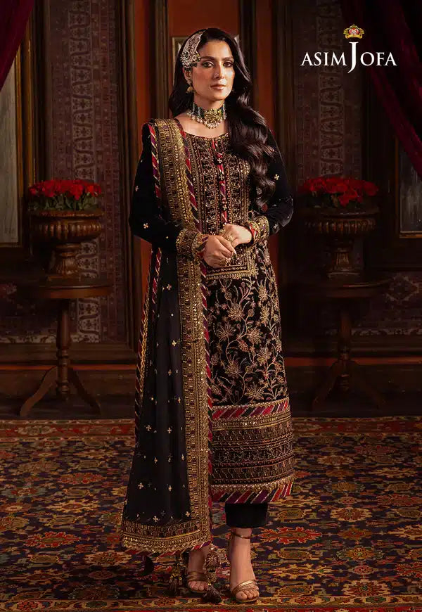 Asim Jofa | Makhmal Wedding Velvet 23 | AJMM-08 -  Asim Jofa Formal - Original Designer Dress - House of Maryam