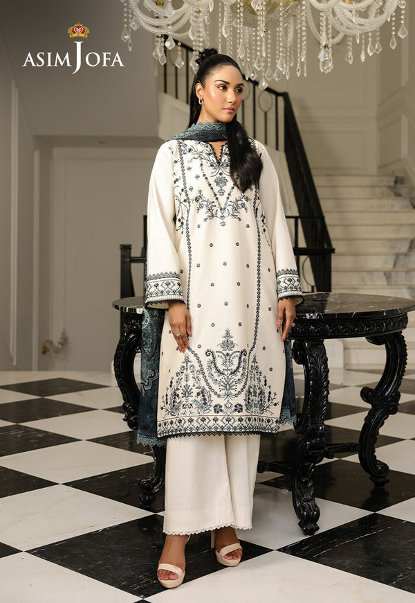 Asim Jofa | Summer Rhapsody |  AJMCH-02 EMBROIDERED CAMBRIC -  Asim Jofa Ladies Clothes - Original Designer Dress - House of Maryam
