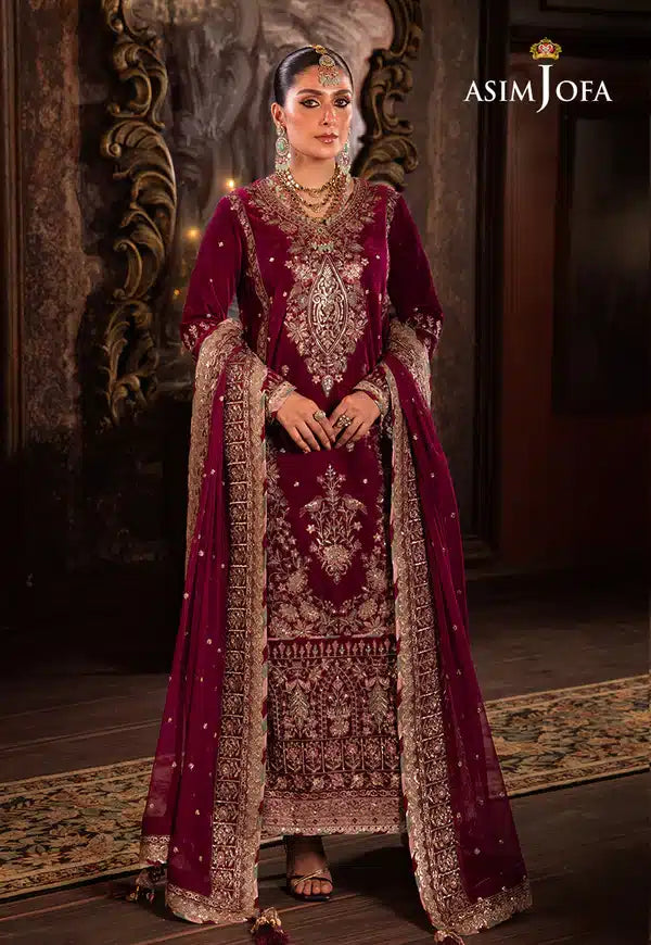 Asim Jofa | Makhmal Wedding Velvet 23 | AJMM-03 -  Asim Jofa Formal - Original Designer Dress - House of Maryam