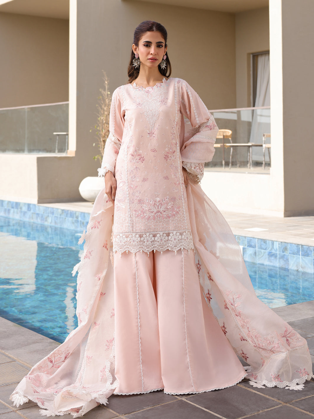Faiza Faisal | Marine Luxury Lawn 25 | MARIA -  Faiza Faisal Ladies Clothes - Original Designer Dress - House of Maryam