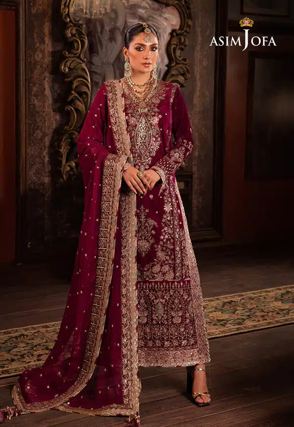 Asim Jofa | Makhmal Wedding Velvet 23 | AJMM-03 -  Asim Jofa Formal - Original Designer Dress - House of Maryam