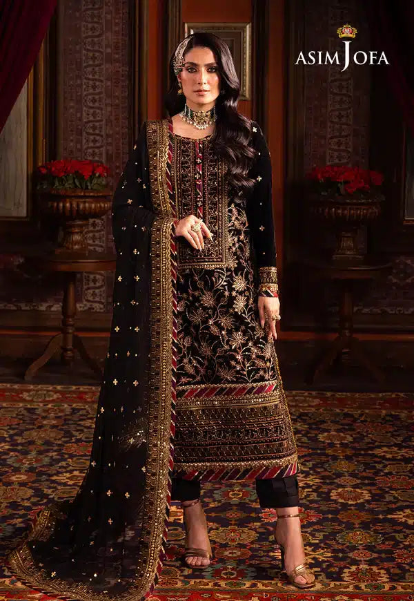 Asim Jofa | Makhmal Wedding Velvet 23 | AJMM-08 -  Asim Jofa Formal - Original Designer Dress - House of Maryam