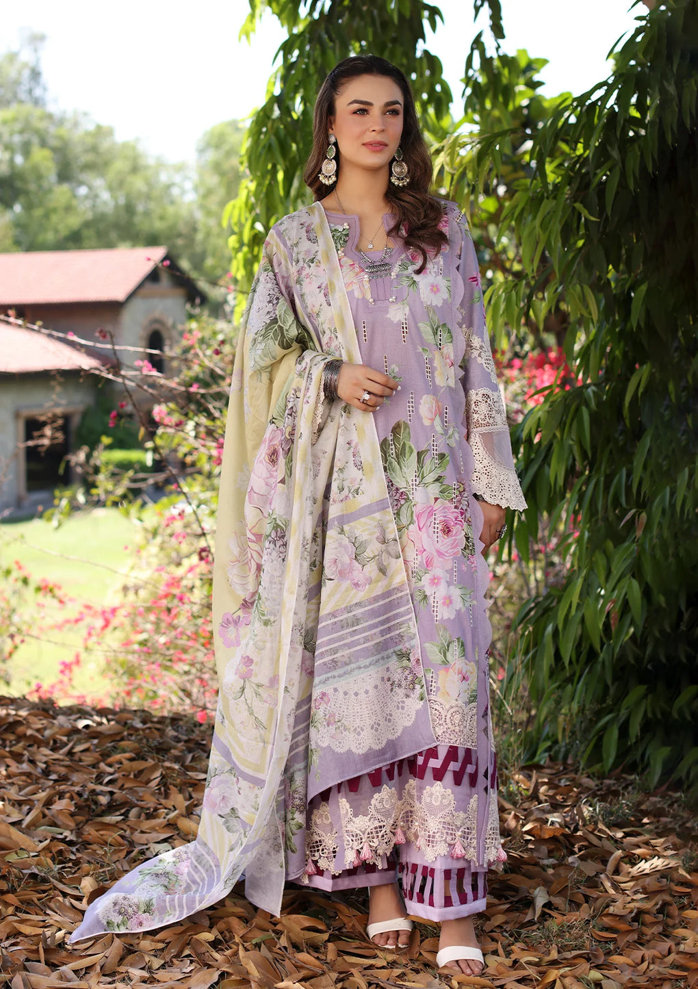 Elaf Premium | Prints Chikankari 24 | 03A LILAC LAMOUR -  Elaf Premium Luxury - Original Designer Dress - House of Maryam