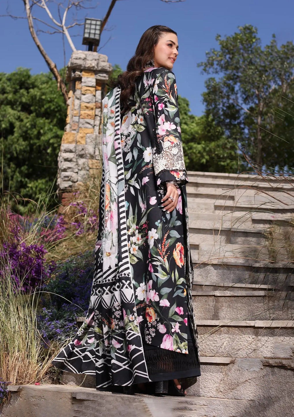 Elaf Premium | Prints Chikankari 24 | 02A NOIREE -  Elaf Premium Luxury - Original Designer Dress - House of Maryam