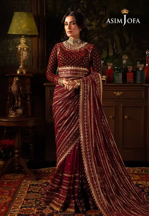 Asim Jofa | Makhmal Wedding Velvet 23 | AJMM-02 -  Asim Jofa Formal - Original Designer Dress - House of Maryam