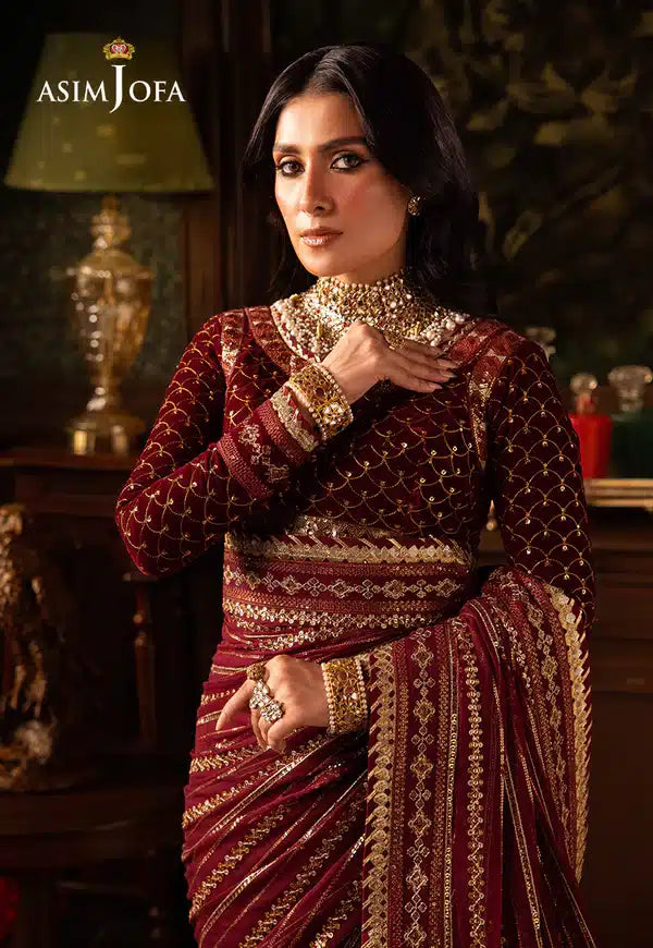 Asim Jofa | Makhmal Wedding Velvet 23 | AJMM-02 -  Asim Jofa Formal - Original Designer Dress - House of Maryam