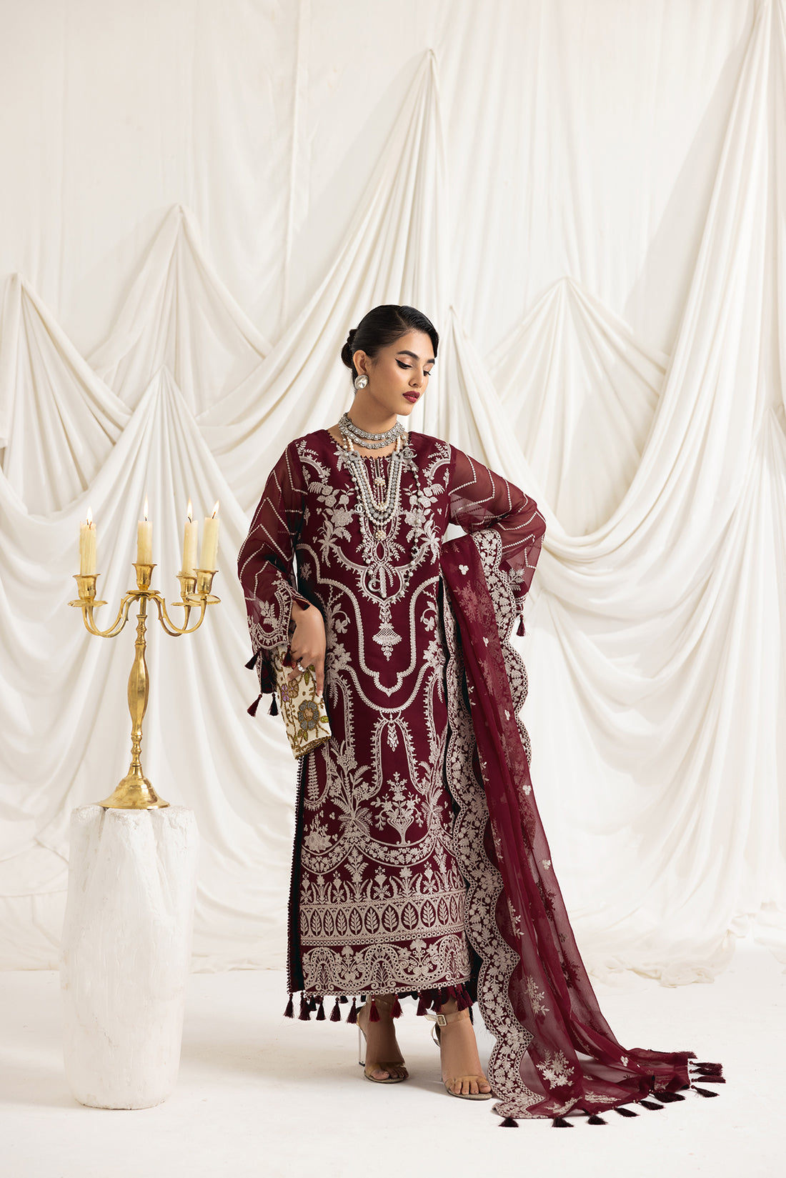 Alizeh | Formals Collection | Clara C (MAROON) -  Alizeh Formal - Original Designer Dress - House of Maryam
