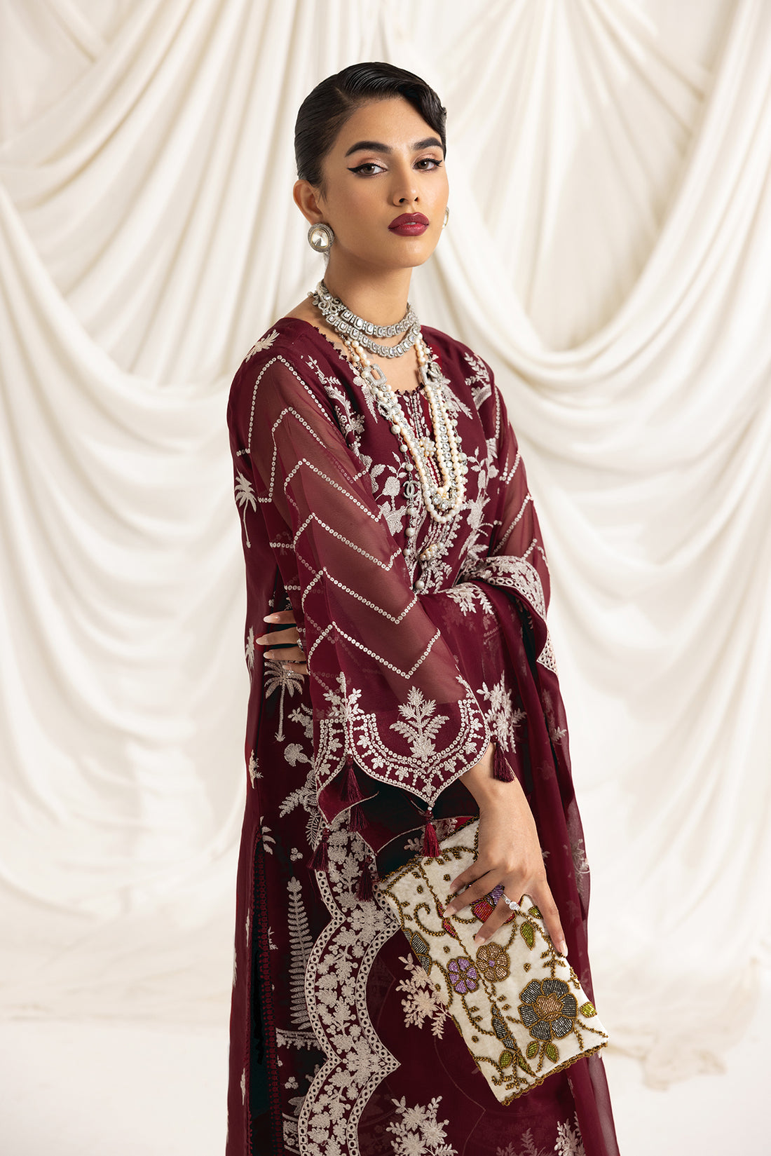 Alizeh | Formals Collection | Clara C (MAROON) -  Alizeh Formal - Original Designer Dress - House of Maryam
