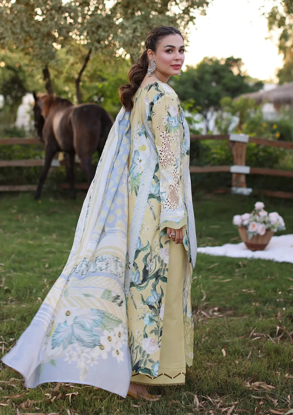 Elaf Premium | Prints Chikankari 24 | 05A CITRUS CRUSH -  Elaf Premium Luxury - Original Designer Dress - House of Maryam