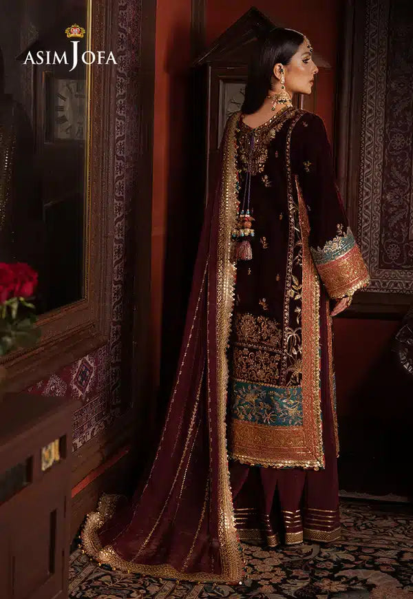 Asim Jofa | Makhmal Wedding Velvet 23 | AJMM-09 -  Asim Jofa Formal - Original Designer Dress - House of Maryam