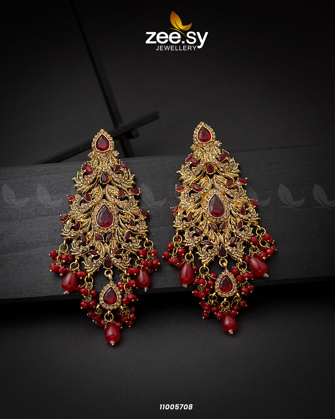 Earrings-0715 -  Zeesy Earrings - Original Designer Dress - House of Maryam