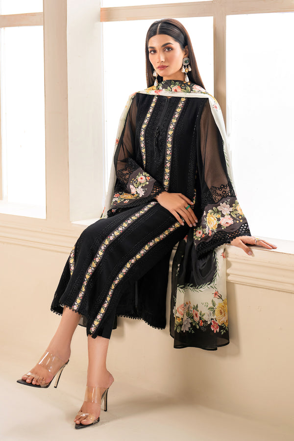 Baroque | Velvet Formals | CHIFFON UF-615 -  Baroque Ladies Clothes - Original Designer Dress - House of Maryam