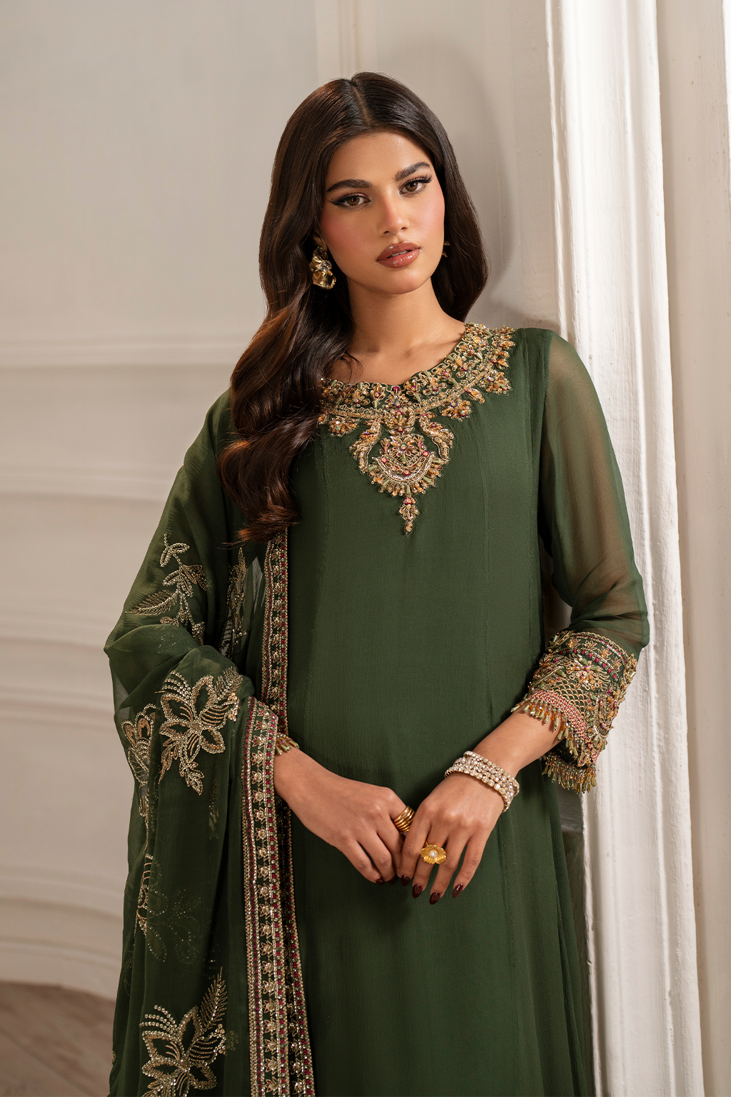 Iznik I Festive Formal I UE-416 Embroidered Chiffon -  Iznik Ladies Clothes - Original Designer Dress - House of Maryam