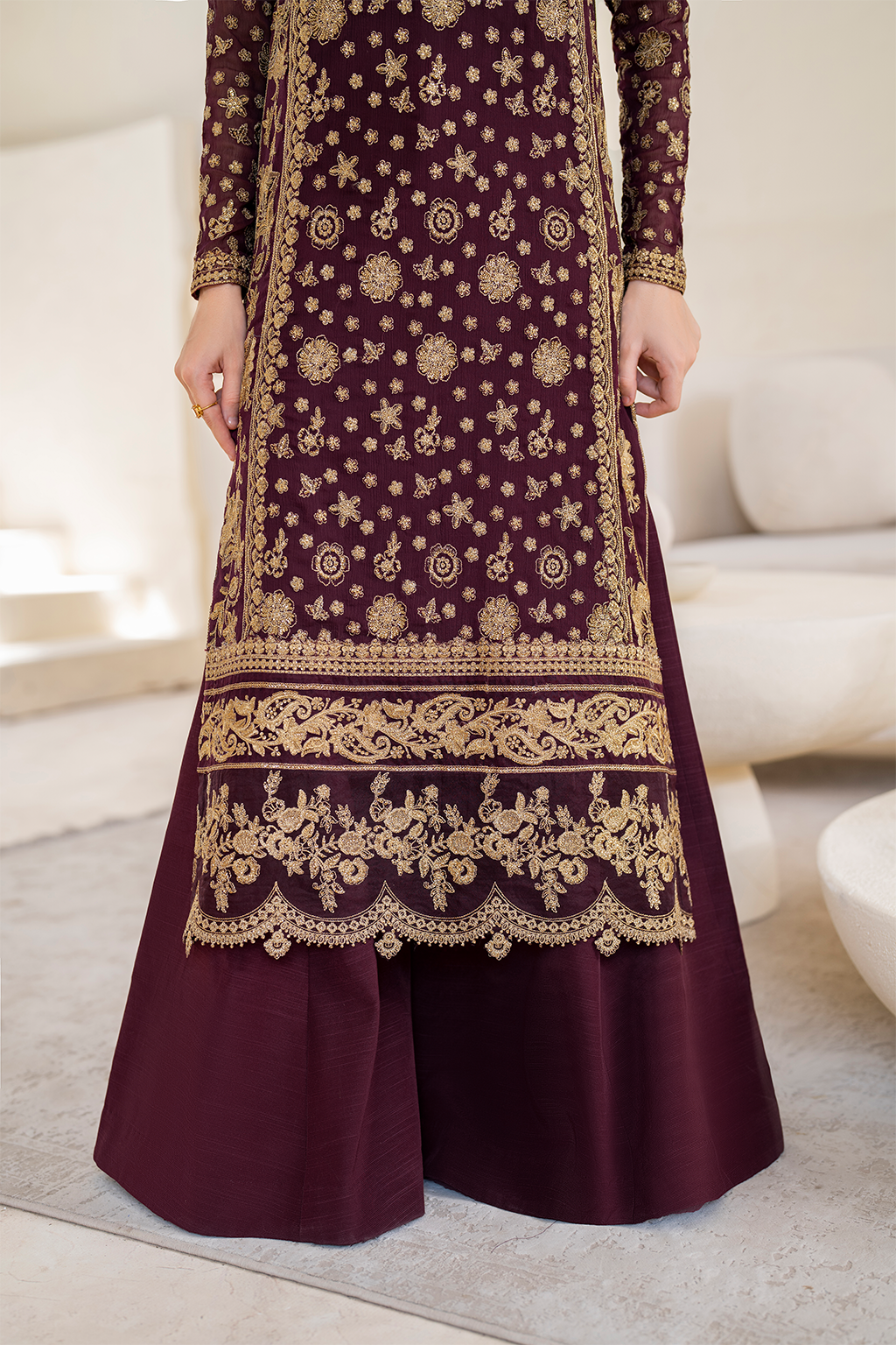 Iznik | Chinnon Chiffon | CC-42 Embroidered Chiffon -  Iznik Formal - Original Designer Dress - House of Maryam