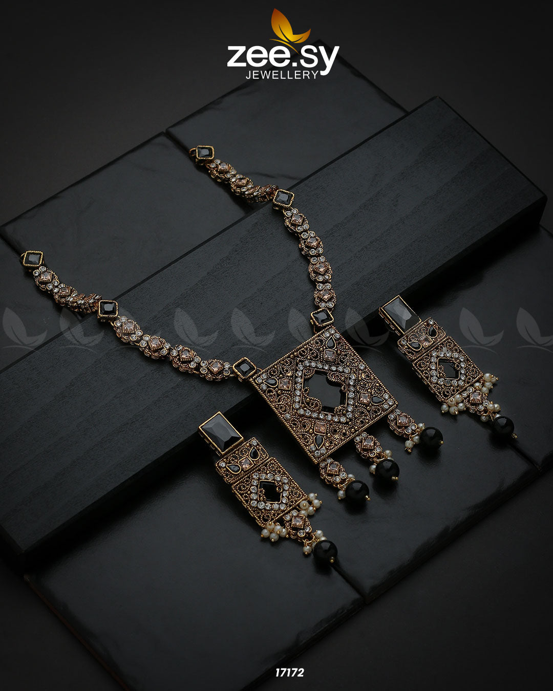Captivating Crystals Necklace -  Zeesy Necklace Sets - Original Designer Dress - House of Maryam