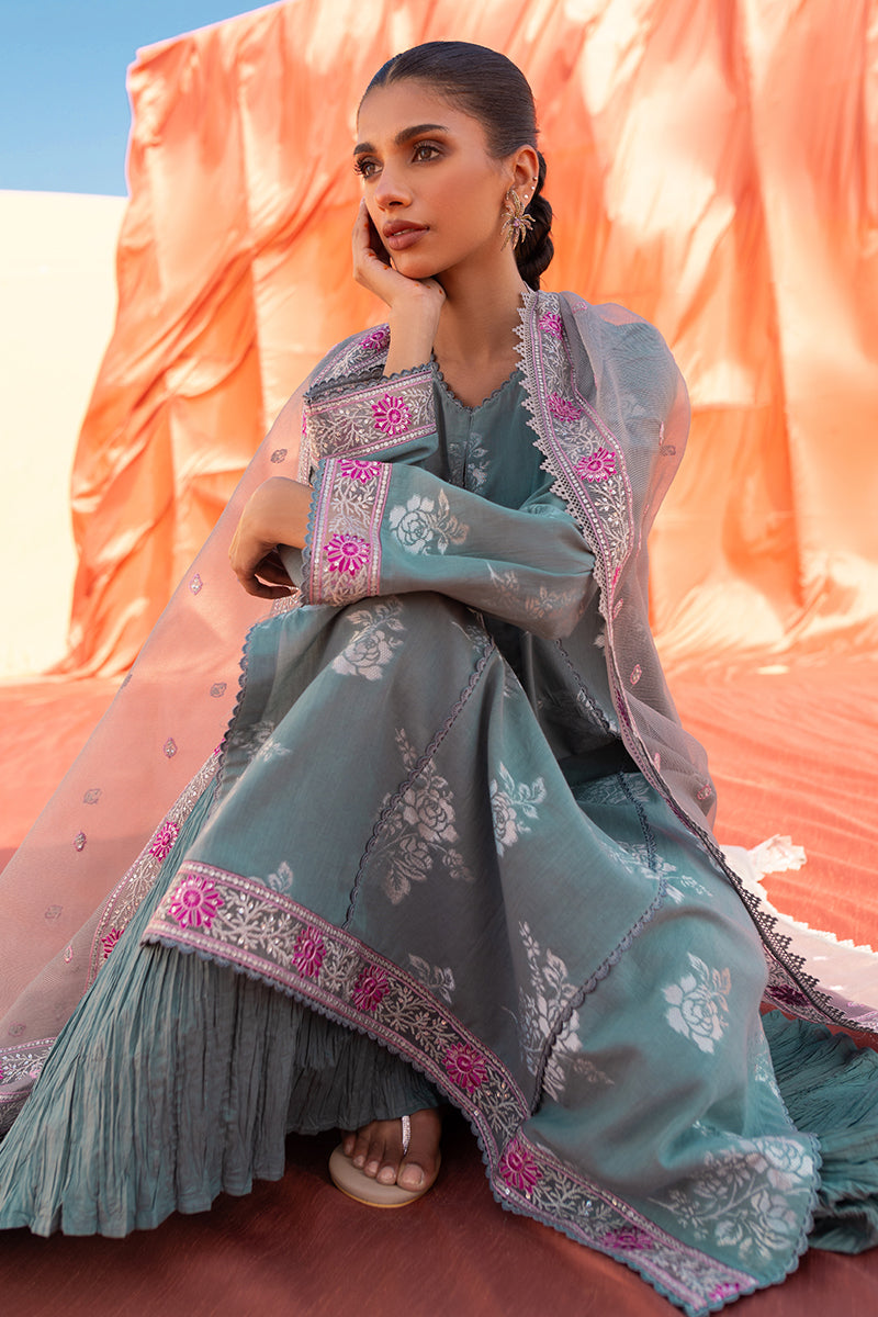 Cross Stitch | Eid Lawn 24 | SILVER SHINE -  Cross Stitch Luxury - Original Designer Dress - House of Maryam