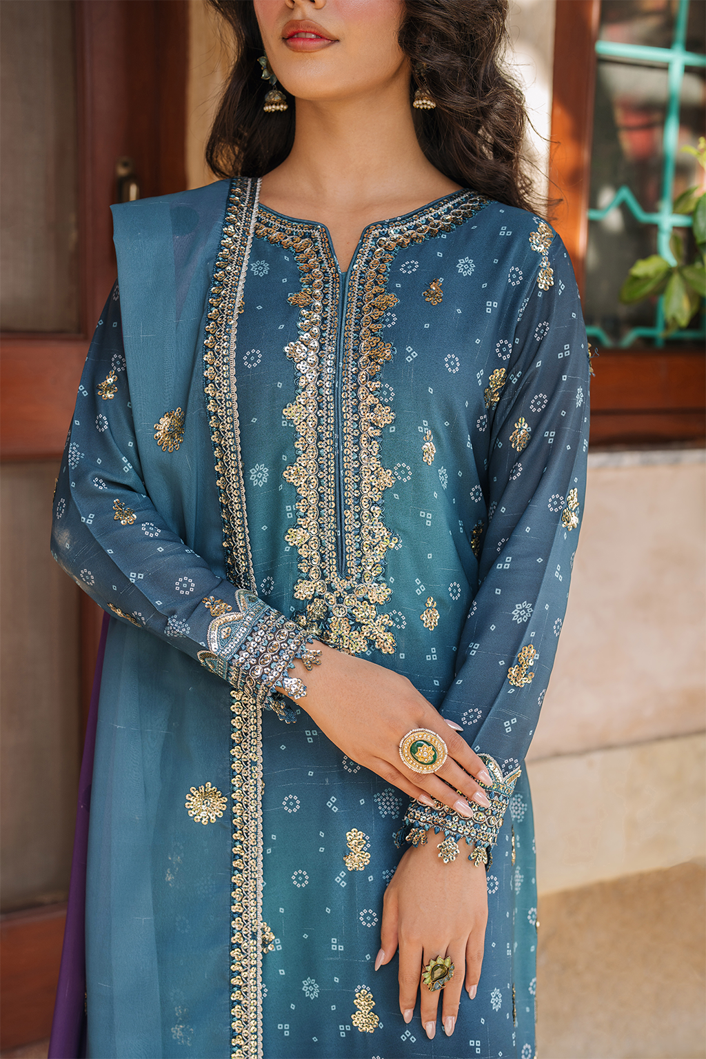 Iznik | Bandhani Formals | UE-335 -  Iznik Ladies Clothes - Original Designer Dress - House of Maryam