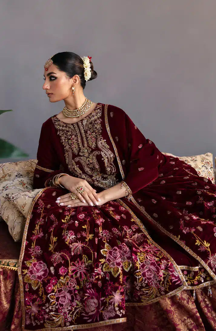 Emaan Adeel | Makhmal Velvet Edition 23 | MK-02 ROSHANAY -  Emaan Adeel Formal - Original Designer Dress - House of Maryam