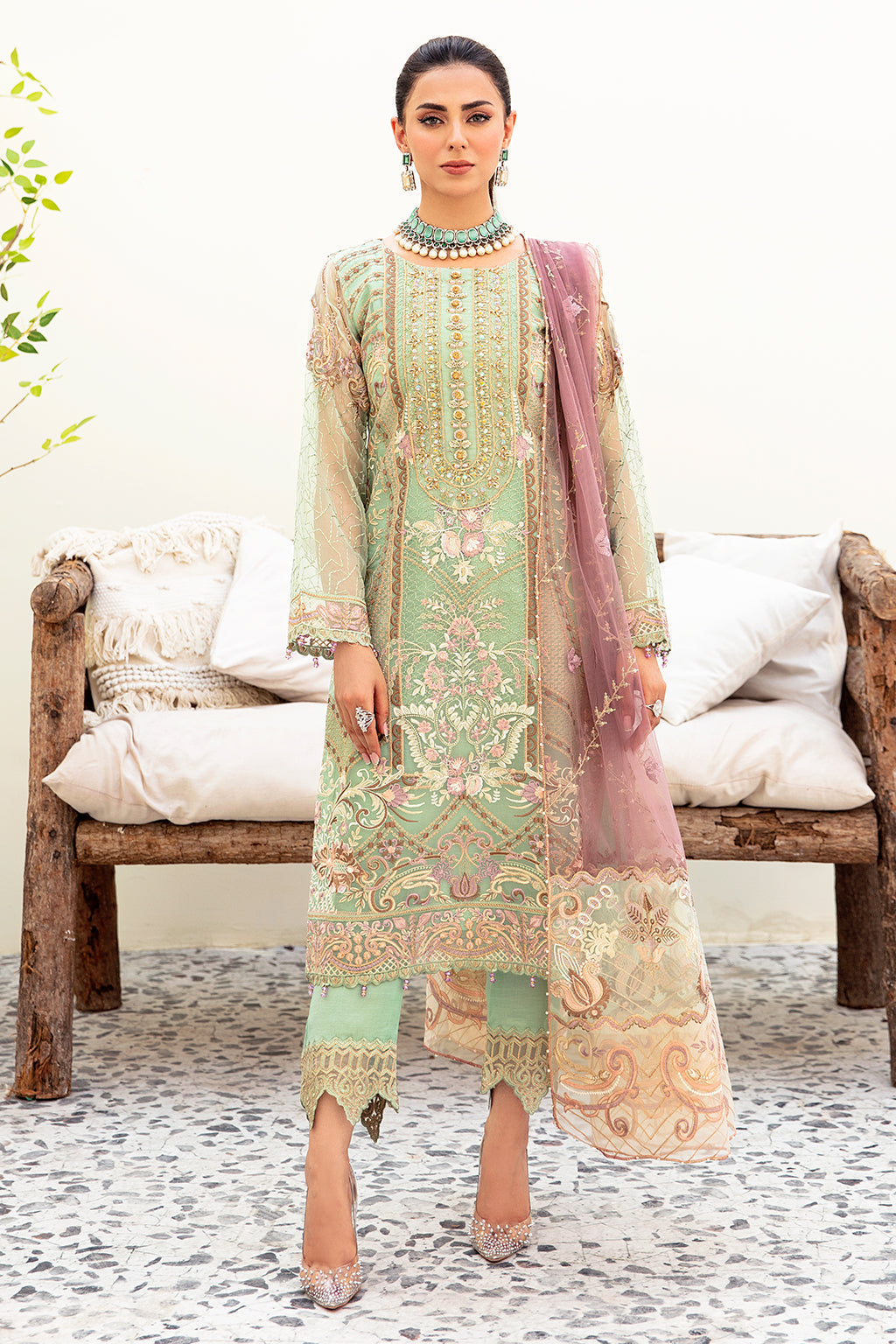 Ramsha | Minhal Organza Collection | M-905 -  Ramsha Formal - Original Designer Dress - House of Maryam
