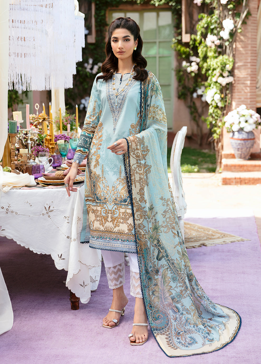 Gulaal | Summer Glow Lawn 24 | AMAYRAH (GL-L-24V3-02) -  Gulaal Luxury - Original Designer Dress - House of Maryam