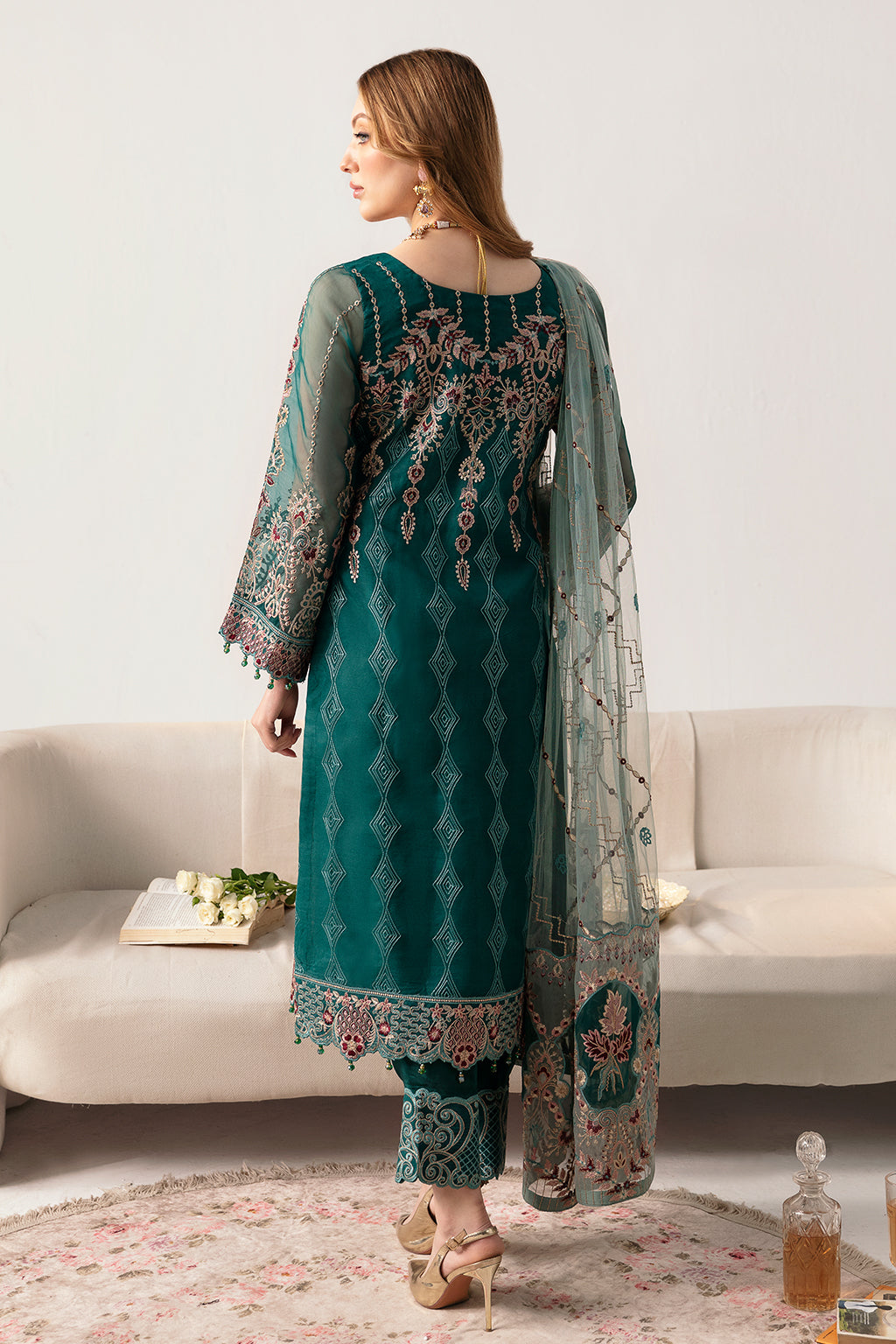Ramsha | Minhal Organza Collection | M-1101 -  Ramsha Formal - Original Designer Dress - House of Maryam