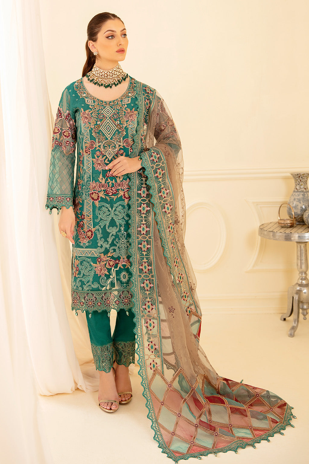 Ramsha | Minhal Organza Collection | M-708 -  Ramsha Formal - Original Designer Dress - House of Maryam