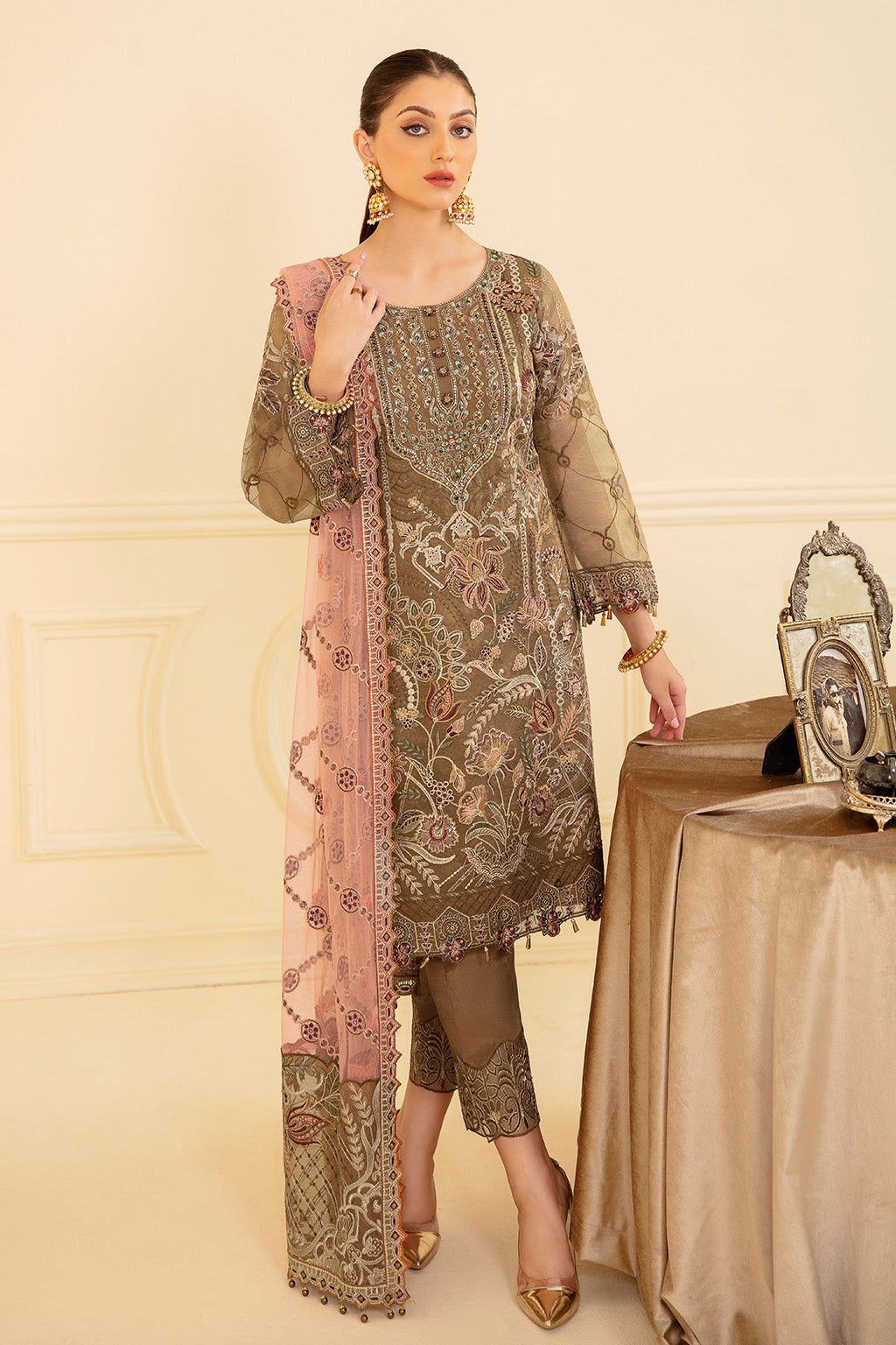 Ramsha | Minhal Organza Collection | M-705 -  Ramsha Formal - Original Designer Dress - House of Maryam