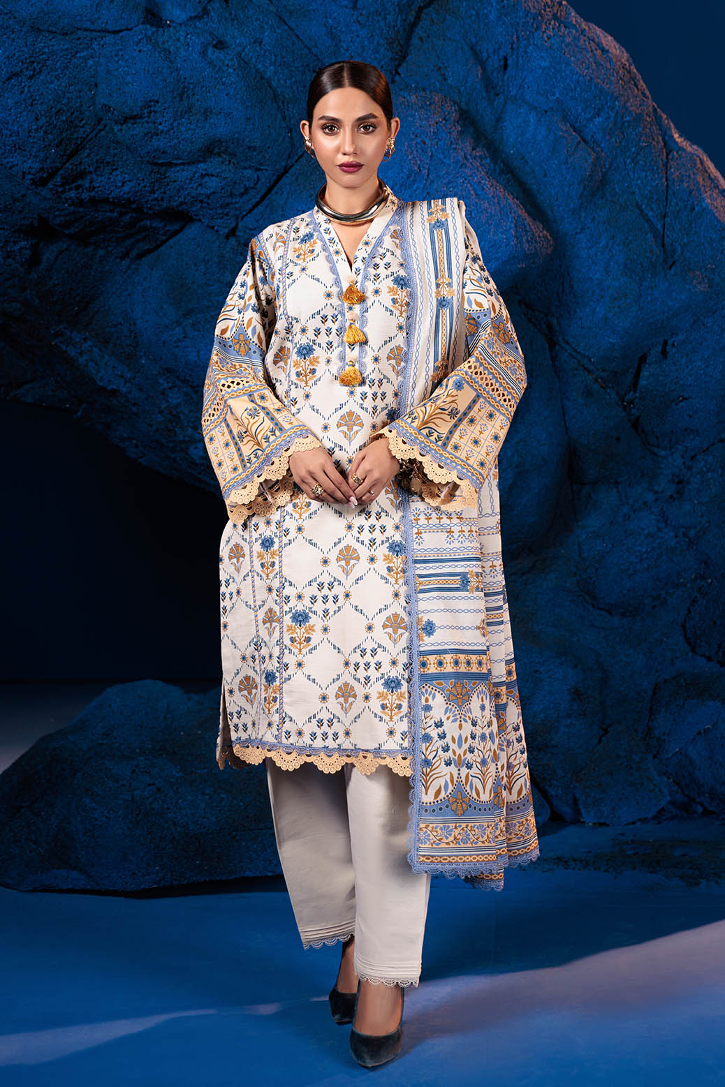 Bonanza Satrangi | Arise Flower 3 Pc (1W24P3P096) -  Bonanza Satrangi Unstitched - Original Designer Dress - House of Maryam