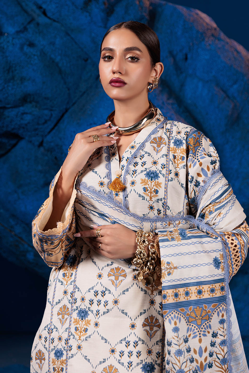 Bonanza Satrangi | Arise Flower 3 Pc (1W24P3P096) -  Bonanza Satrangi Unstitched - Original Designer Dress - House of Maryam