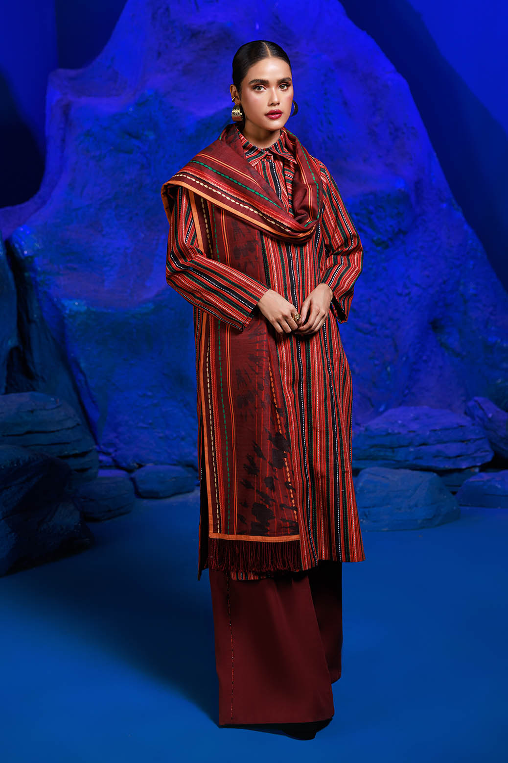 Bonanza Satrangi | Artist Stitch 3 Pc (1W24P3P242) -  Bonanza Satrangi Unstitched - Original Designer Dress - House of Maryam